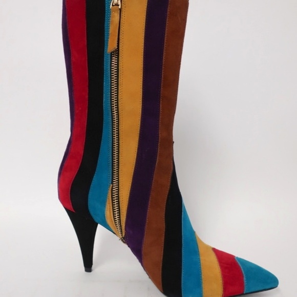 Alice + Olivia Calix Striped Suede Boot - Picture 8 of 8